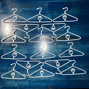 Set of 16 White Hangers for 18” doll Clothes